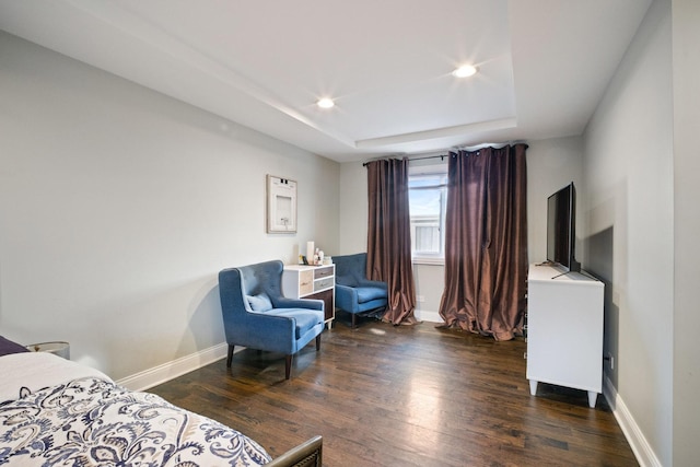 bedroom featuring dark wood-type flooring