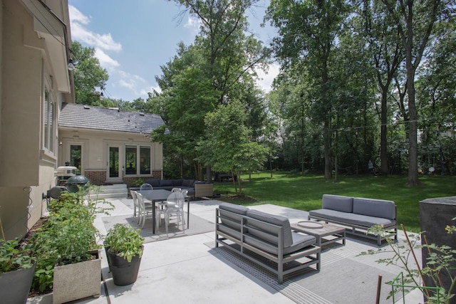 view of patio / terrace featuring an outdoor living space