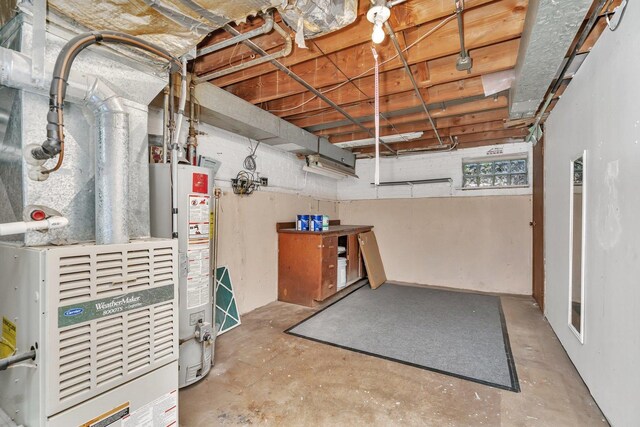 10016 Minnick Ave, Oak Lawn, IL 60453 - basement featuring gas water heater and heating unit