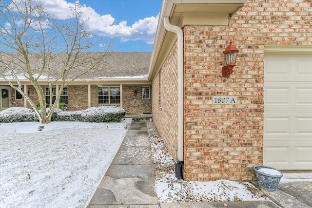 view of snowy exterior