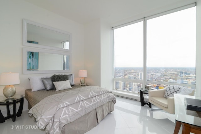 view of tiled bedroom