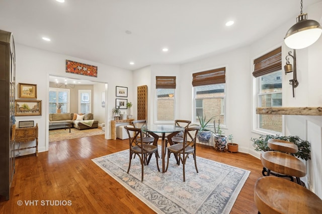 dining room featuring wood-type flooring