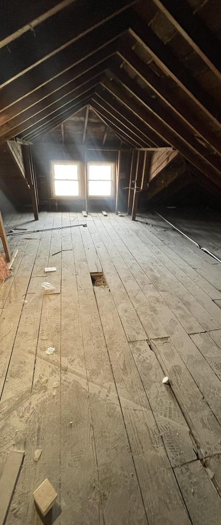 view of unfinished attic