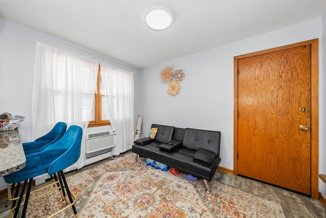 interior space with hardwood / wood-style flooring