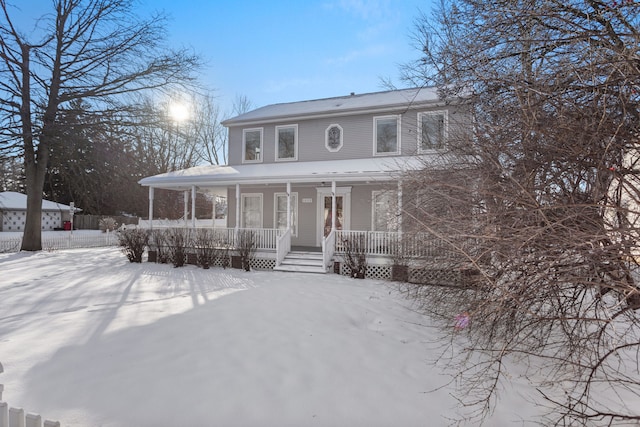 farmhouse inspired home with covered porch