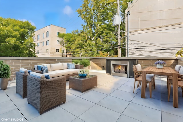 view of patio featuring an outdoor living space