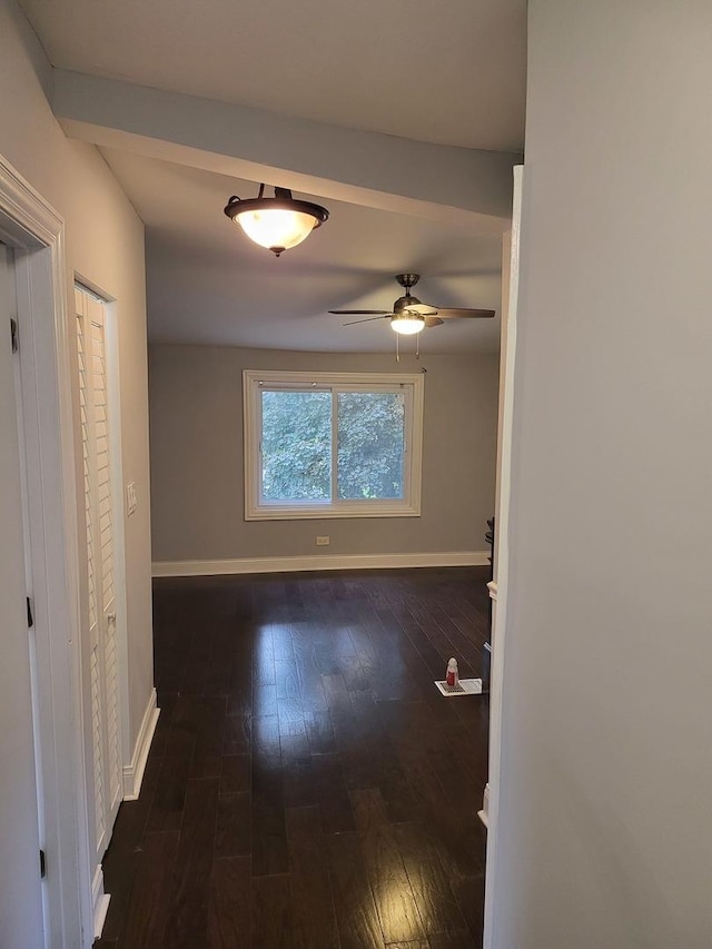 hall with dark hardwood / wood-style floors