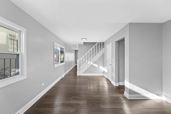 interior space featuring dark wood-type flooring