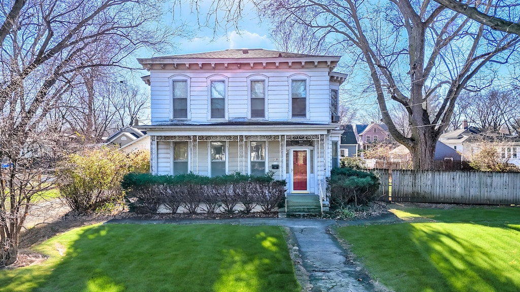 italianate house with a front lawn