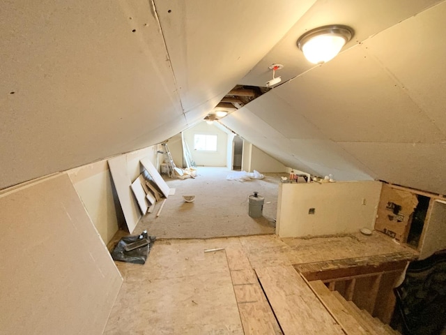 view of unfinished attic