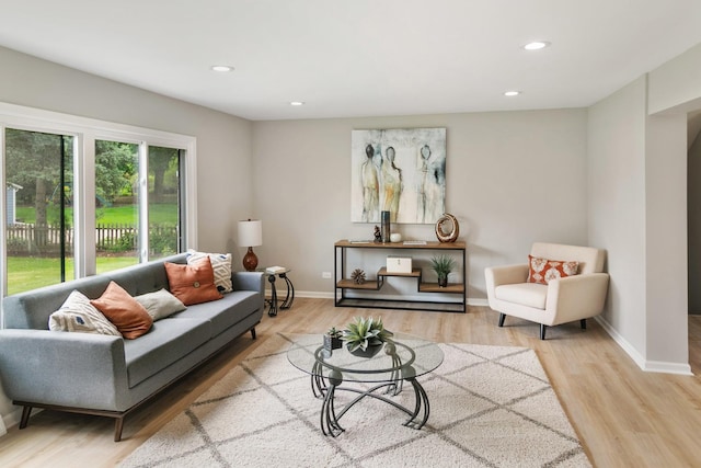 7S135 Clover Ct, Naperville, IL 60540 - living room with light wood-style floors, baseboards, and recessed lighting