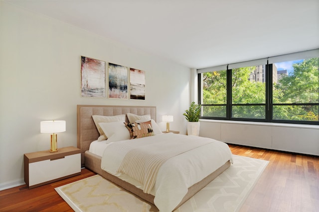 bedroom with hardwood / wood-style floors