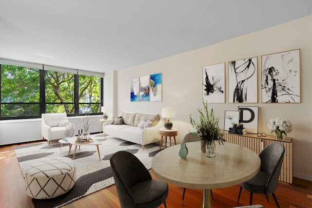 dining area featuring hardwood / wood-style flooring