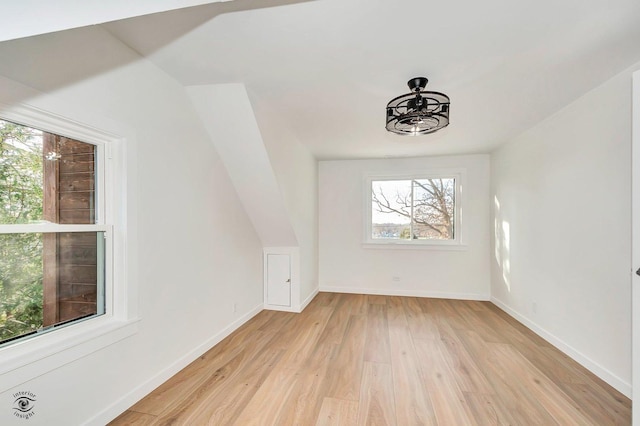 additional living space with light wood-type flooring