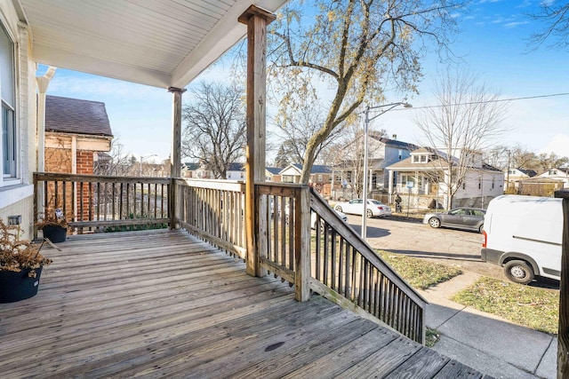 wooden terrace with covered porch