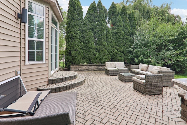 view of patio / terrace with an outdoor living space