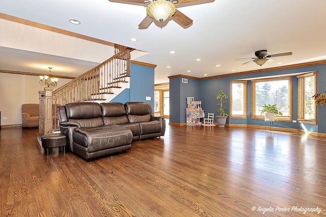 kitchen with pendant lighting, dark hardwood / wood-style floors, appliances with stainless steel finishes, and tasteful backsplash