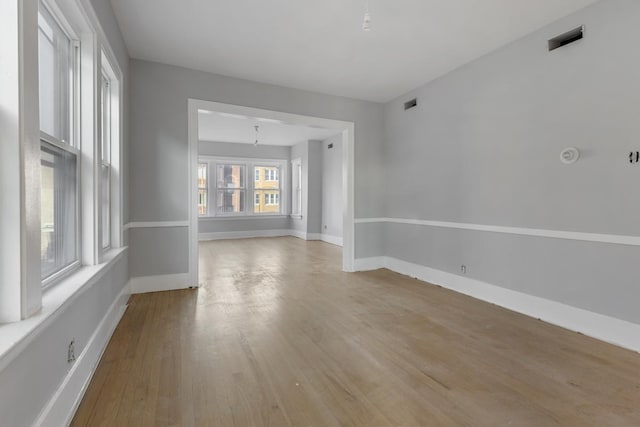 empty room featuring light wood-type flooring