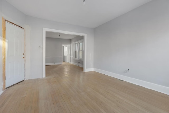 empty room featuring light wood-type flooring