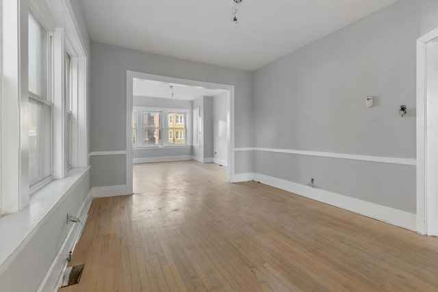 empty room featuring light wood-type flooring