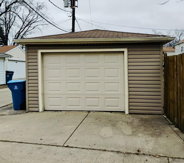 view of garage