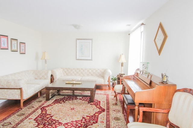 living room featuring hardwood / wood-style floors