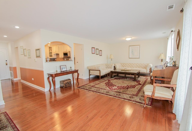 living room featuring hardwood / wood-style floors