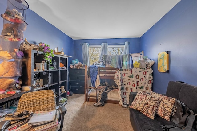 bedroom featuring carpet