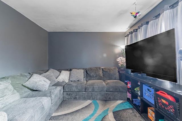 living room with carpet floors