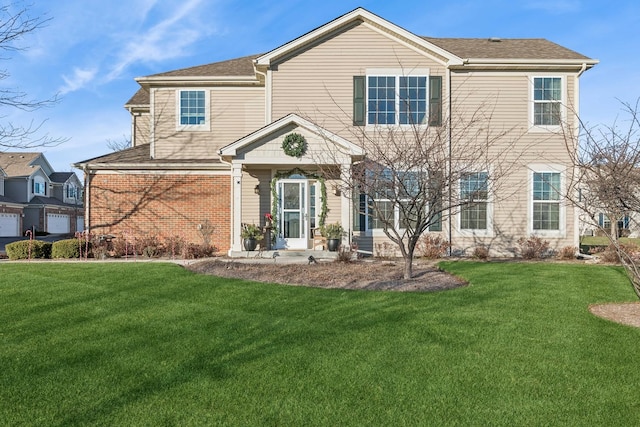 view of front of property featuring a front yard