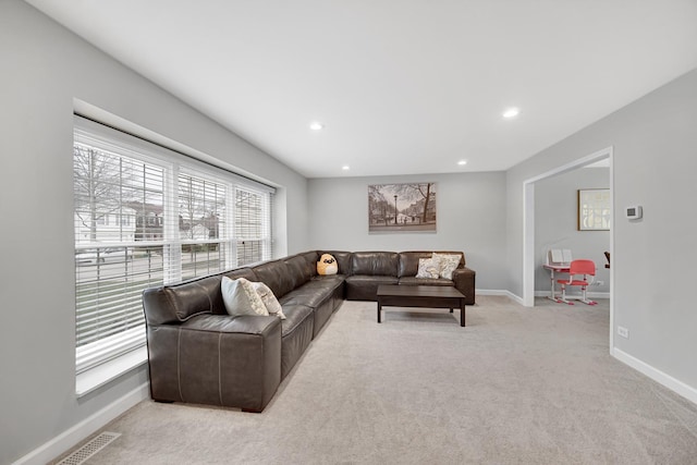 view of carpeted living room