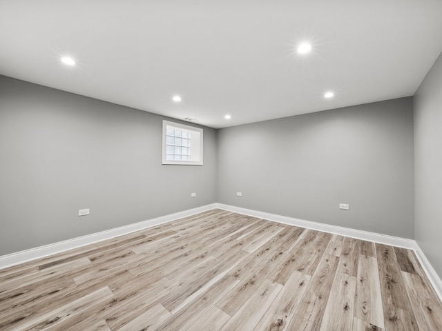 empty room featuring light hardwood / wood-style floors