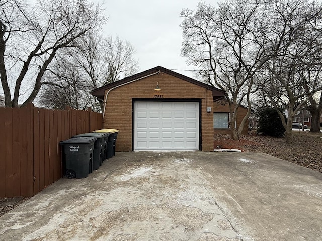 view of garage