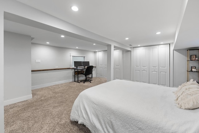 bedroom with carpet