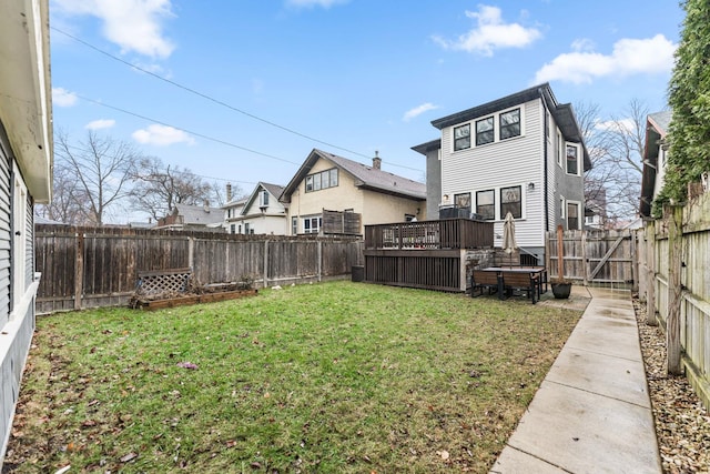 view of yard featuring a deck