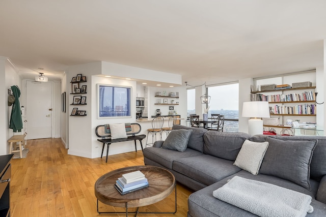 living room featuring light hardwood / wood-style floors