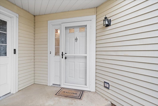 view of doorway to property