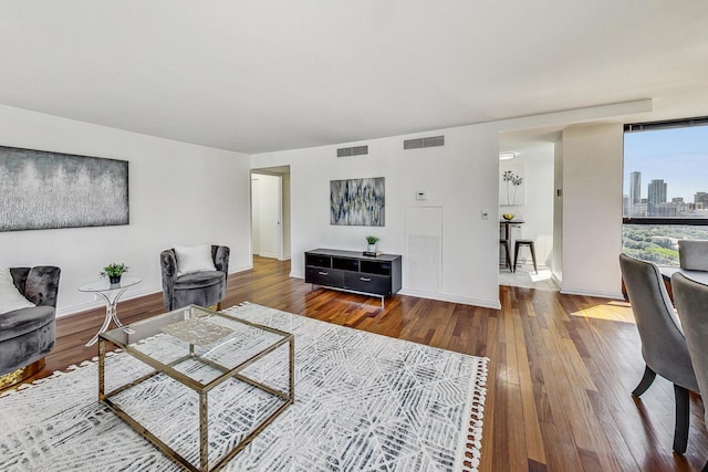 living room featuring hardwood / wood-style flooring