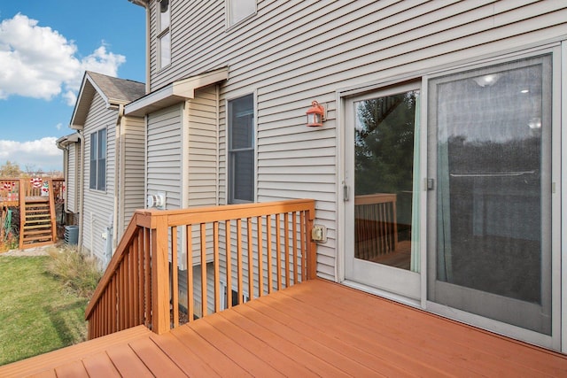 deck featuring central AC