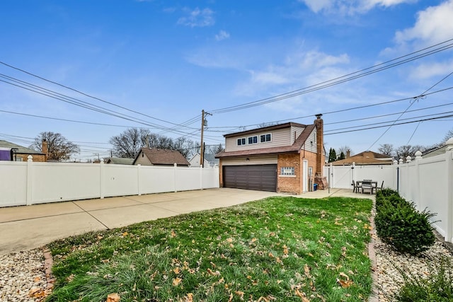 exterior space featuring a garage