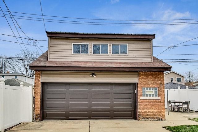 view of garage