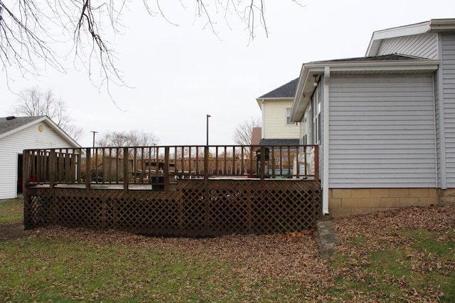 view of yard featuring a deck