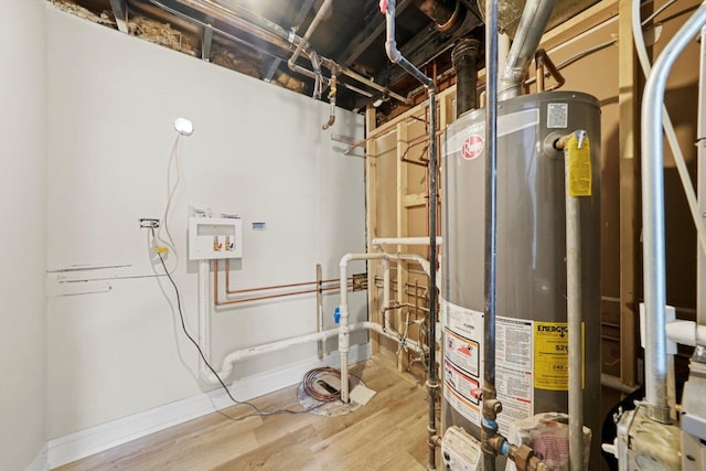 utility room featuring gas water heater