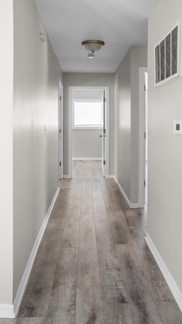 hall featuring light hardwood / wood-style floors