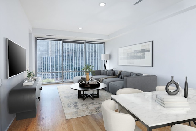 living room featuring wood-type flooring