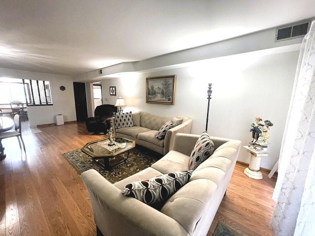 living room featuring hardwood / wood-style flooring