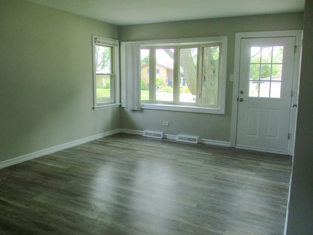 empty room featuring hardwood / wood-style flooring and a healthy amount of sunlight