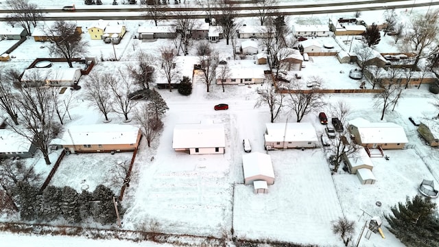 view of snowy aerial view