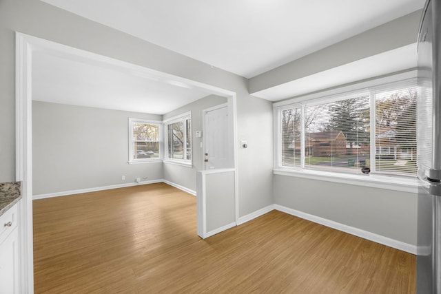 unfurnished room featuring light hardwood / wood-style flooring