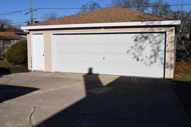 view of garage